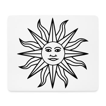 Sun Face - Tapis de souris (format paysage) - blanc - Devant