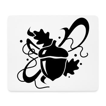 Eichel mit Eichenblätter - Mousepad (Querformat) - Weiß - Vorne