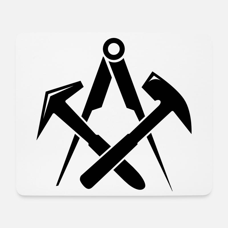 Dachdecker Zunftzeichen - Mousepad (Querformat) - Weiß