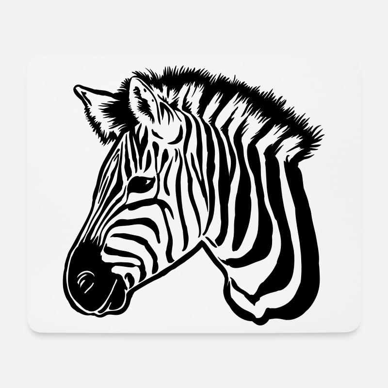 zebra dark - Mousepad (Querformat) - Weiß