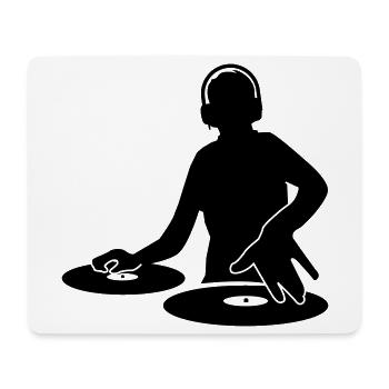 DJ - Mousepad (Querformat) - Weiß - Vorne
