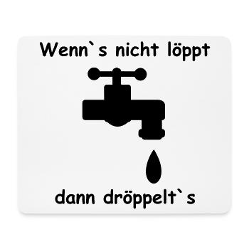 Wasserhahn Schrift Geschenk - Mousepad (Querformat) - Weiß - Vorne