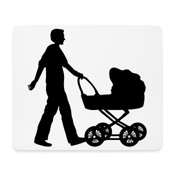 vater kind kinderwagen - Mousepad (Querformat) - Weiß - Vorne