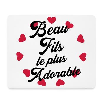 belle-fille / beau-fils / beau fils / belle fille - Tapis de souris (format paysage) - blanc - Devant