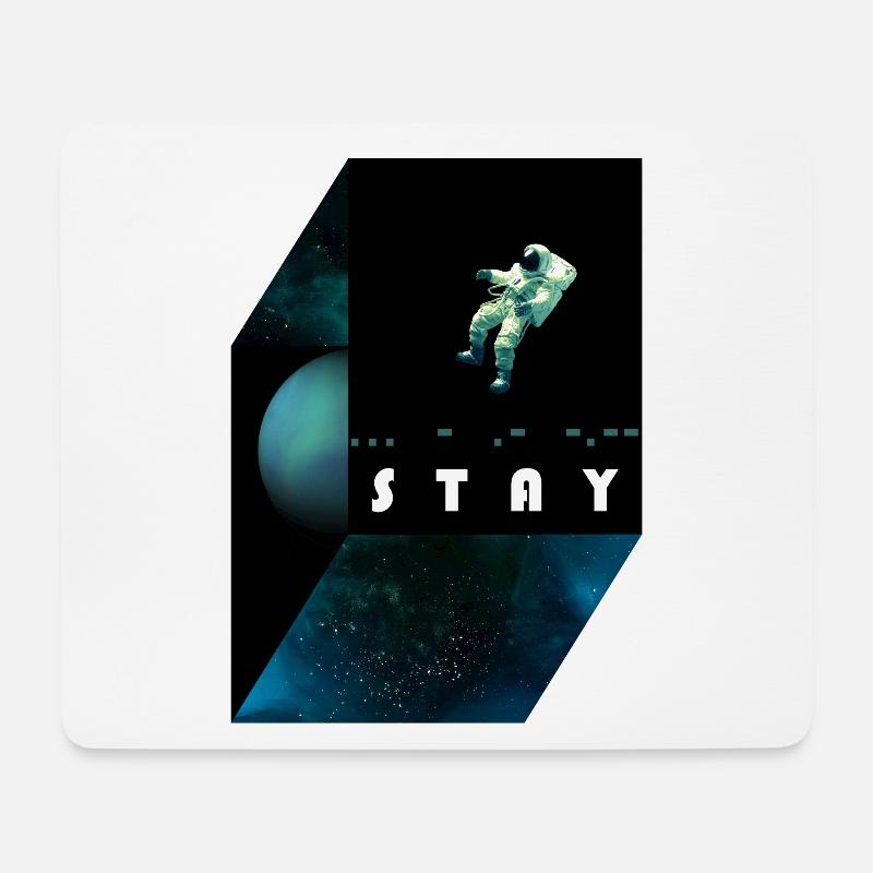 stay / morse code - Mouse Pad (horizontal) - white
