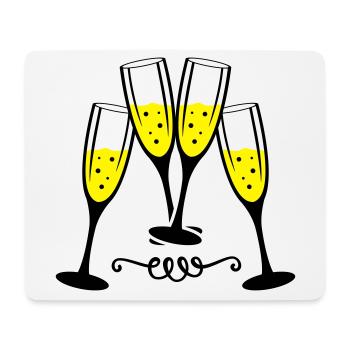 sekt glas anstossen - Mousepad (Querformat) - Weiß - Vorne