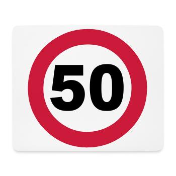 50.Geburtstag , 50 Jahre , Verkehrsschild 50 (25) - Mousepad (Querformat) - Weiß - Vorne