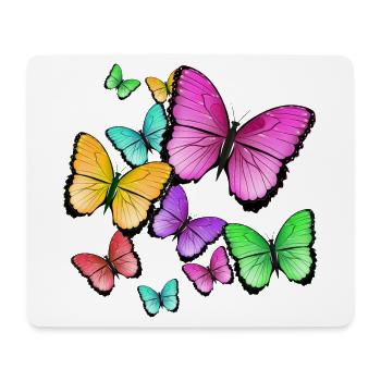 wildes durcheinander kolorierter Schmetterlinge - Mousepad (Querformat) - Weiß - Vorne