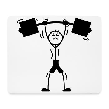 Weight training weightlifter logo, emblem - Mouse Pad (horizontal) - white - Front