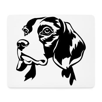 Tête de Beagle - Tapis de souris (format paysage) - blanc - Devant