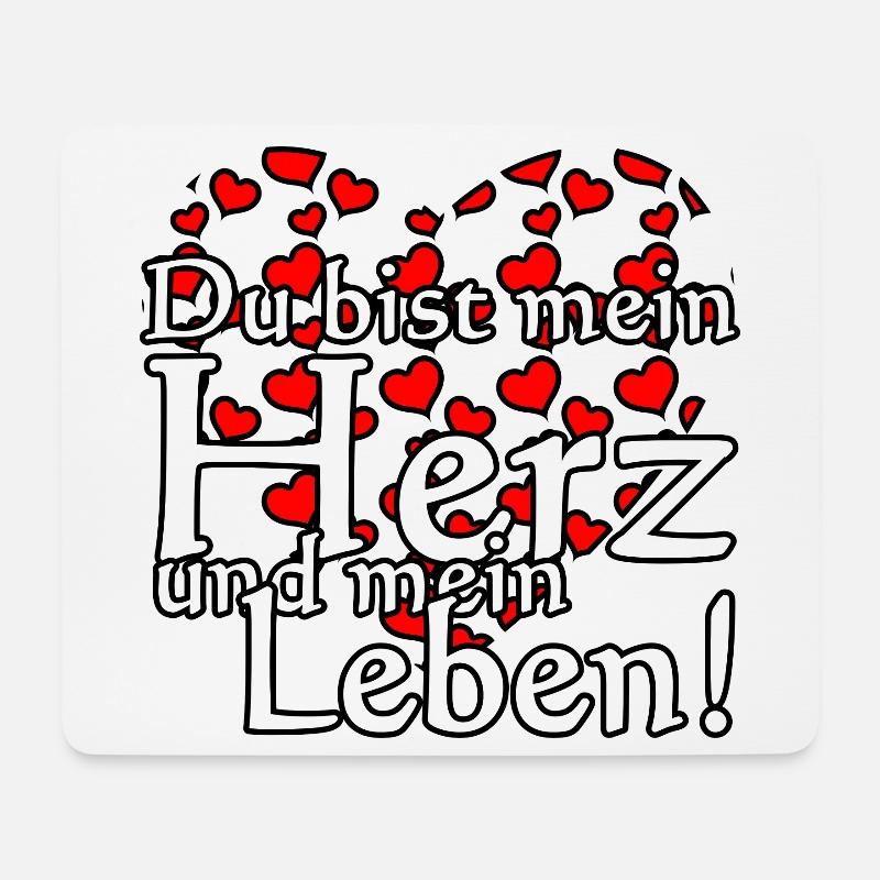 Herz Liebe Valentinstag Paar Partner Sprüche - Mousepad (Querformat) - Weiß