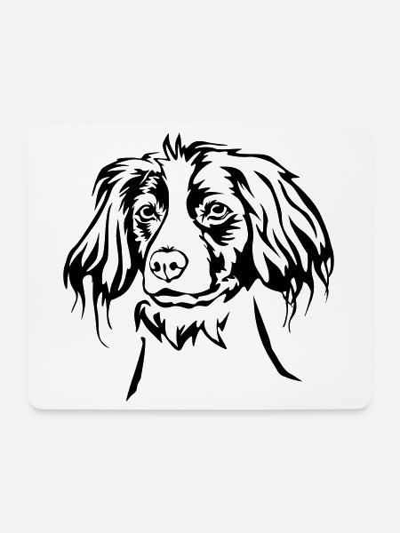 Epagneul Breton Kopf - Mousepad (Querformat) - Weiß