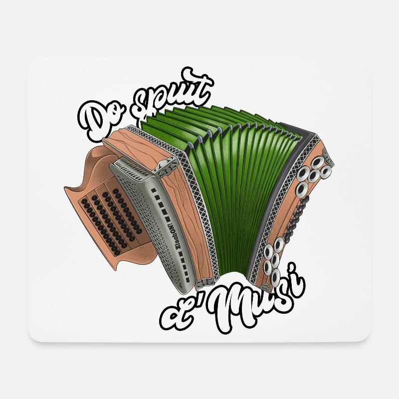 Steirische Harmonika Do spuit d'Musi | Ziach ON! - Mousepad (Querformat) - Weiß