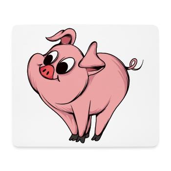 Playful Pig Cartoon Design - Mouse Pad (horizontal) - white - Front