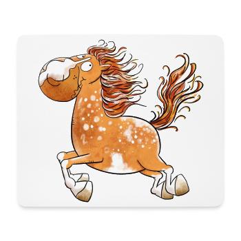 Flottes Pferd I Pferdemotiv Fun - Mousepad (Querformat) - Weiß - Vorne
