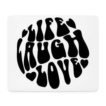 Graphique rétro psychédélique « Live Laugh Love » - Tapis de souris (format paysage) - blanc - Devant