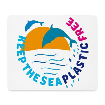 Delfine, keep the sea plastic free - Mousepad (Querformat) - Weiß - Vorne