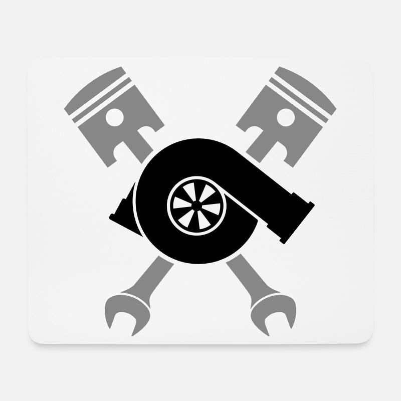 Motor KolbenSchlüssel Turbolader - Mousepad (Querformat) - Weiß