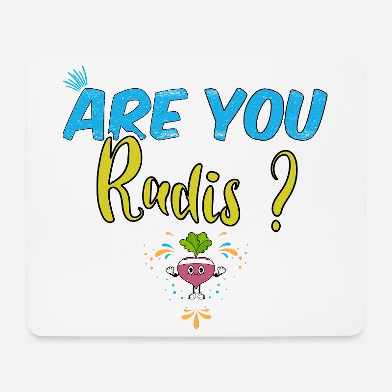 Bist du Radishe? Lustiges Wortspiel Sport cooler Humor - Mousepad (Querformat) - Weiß