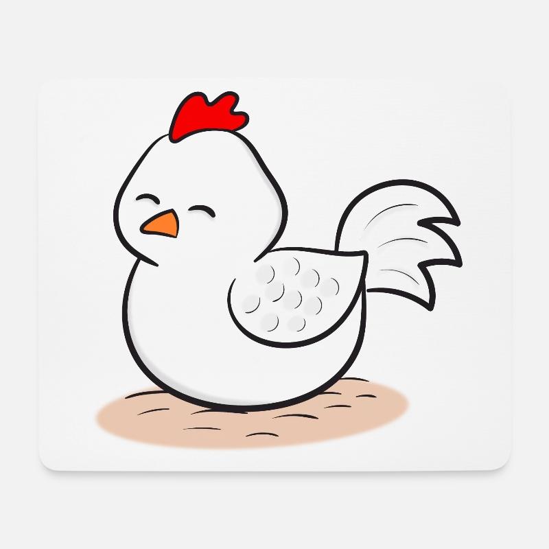 Huhn Hühner - Mousepad (Querformat) - Weiß