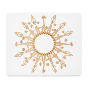 strahlender goldener Stern als Rahmen - Mousepad (Querformat) - Weiß - Vorne