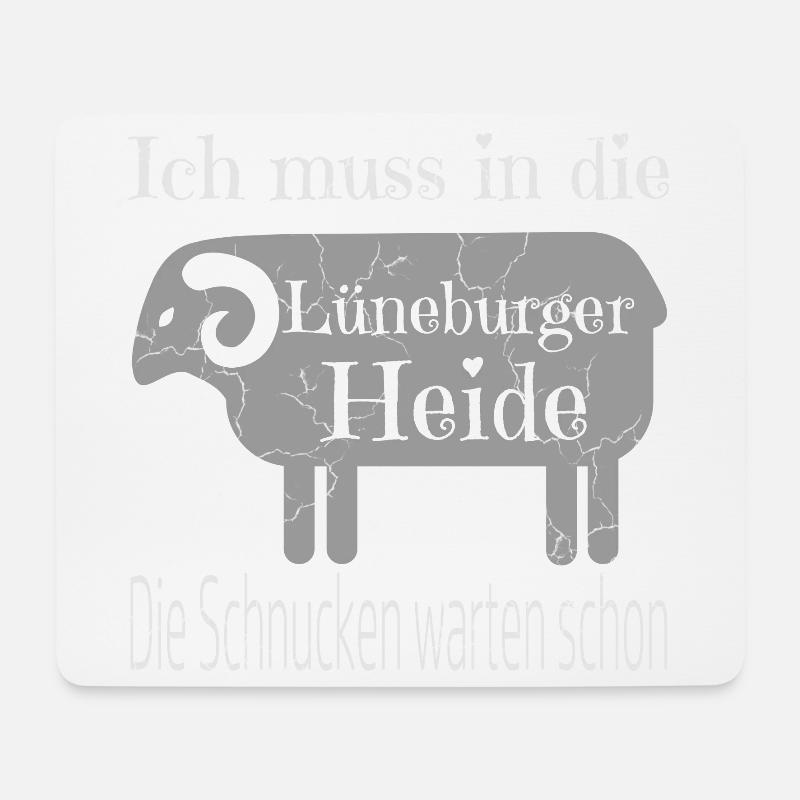 Lüneburger Heide Silhouette T-Shirt - Mousepad (Querformat) - Weiß