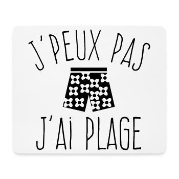 J'peux pas j'ai plage - homme / garçon  - Tapis de souris (format paysage) - blanc - Devant