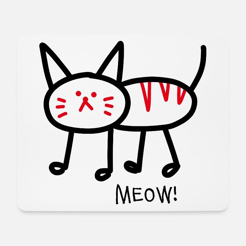 Meow! white - Mouse Pad (horizontal) - white