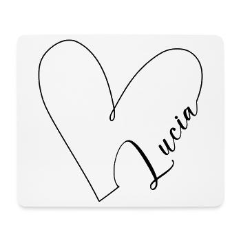 Lucia Nom Ligne de Coeur - Tapis de souris (format paysage) - blanc - Devant