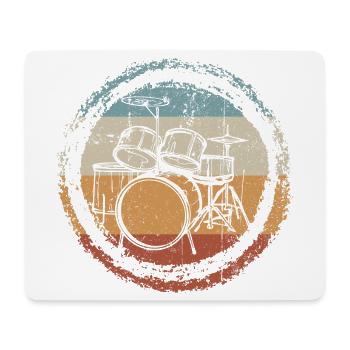 Retro Drum Circle Stamp - Mouse Pad (horizontal) - white - Front