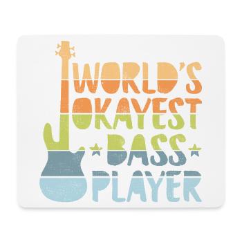 worlds okayest bassiste hell copy - Tapis de souris (format paysage) - blanc - Devant