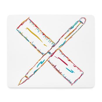 Drawing with pen and ruler - Mouse Pad (horizontal) - white - Front
