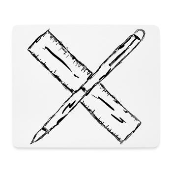 Pen and ruler - Mouse Pad (horizontal) - white - Front