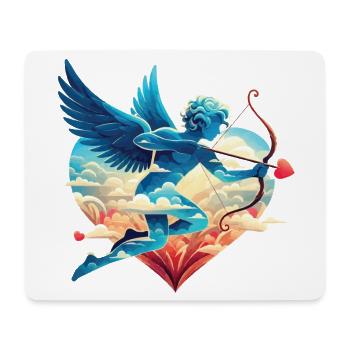 Himmlischer Amor mit verträumten Flügeln - Mousepad (Querformat) - Weiß - Vorne