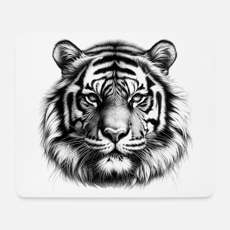Tiger - Mousepad (Querformat) - Weiß