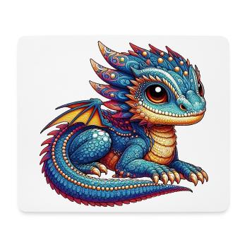 Drache - Mousepad (Querformat) - Weiß - Vorne