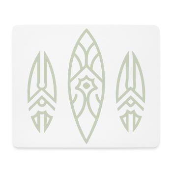 Schlankes, von Ethno inspiriertes Tribal-Design - Mousepad (Querformat) - Weiß - Vorne