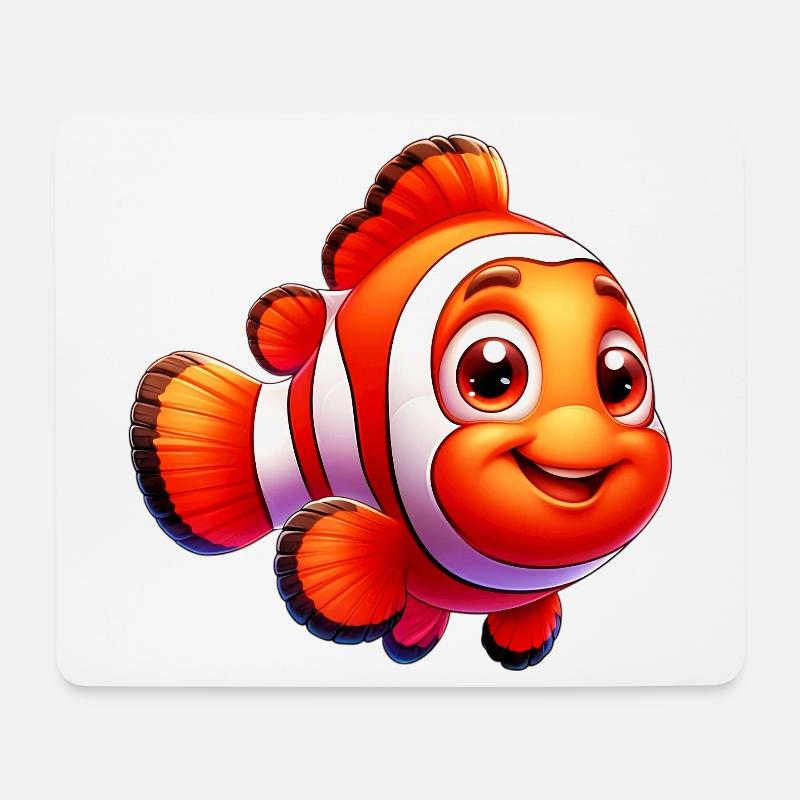 Clownfisch - Mousepad (Querformat) - Weiß