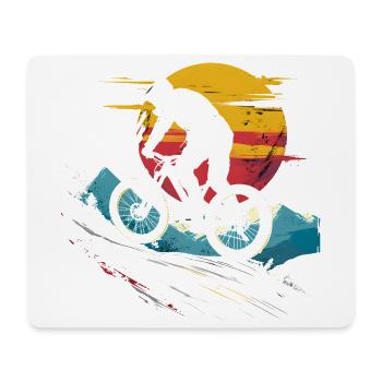 Mountainbiking Porträt - Mousepad (Querformat) - Weiß - Vorne