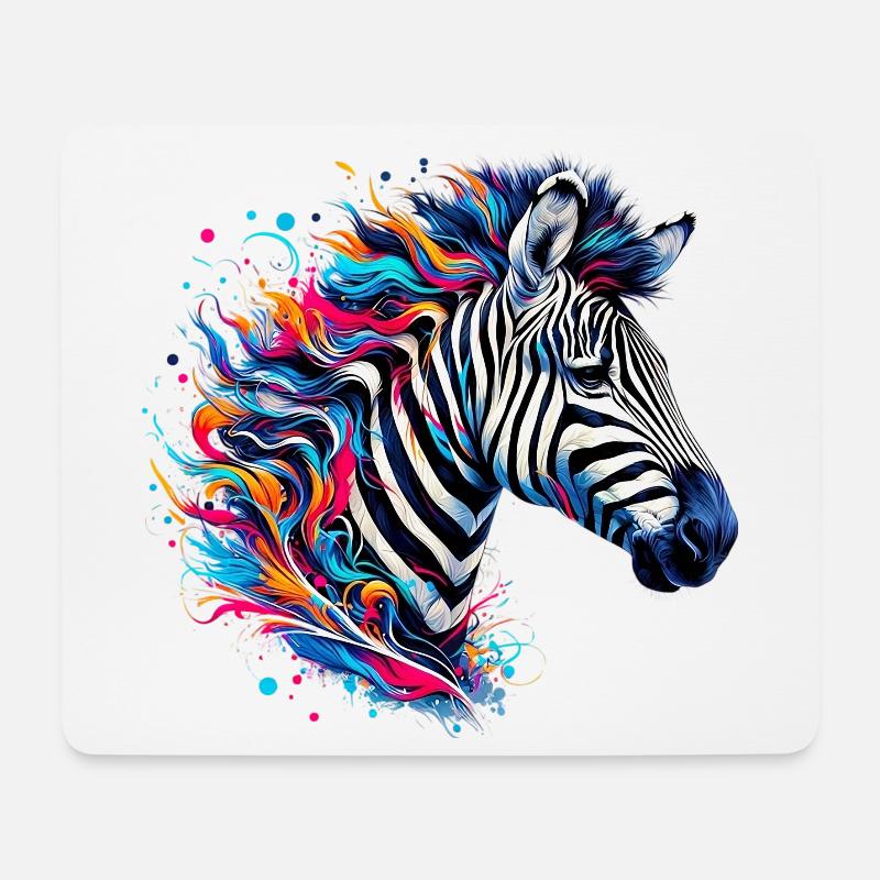 Zebra - Mousepad (Querformat) - Weiß