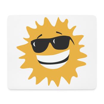 Sunburst Smiling with Sunglasses - Mouse Pad (horizontal) - white - Front