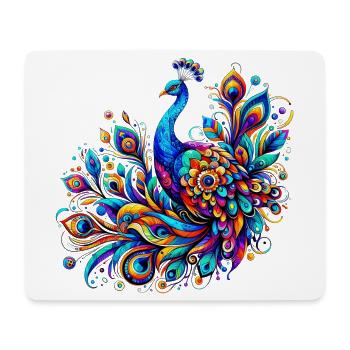 Paon - Tapis de souris (format paysage) - blanc - Devant