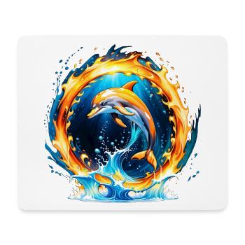 A fascinating interplay of fire and water. - Mouse Pad (horizontal) - white - Front