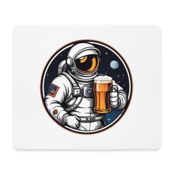 Astronaut mit Bier im All - Mousepad (Querformat) - Weiß - Vorne