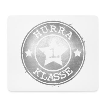 Hurra 1. Klasse - silbernes Abzeichen mit Stern  - Mousepad (Querformat) - Weiß - Vorne