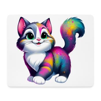 Chat - Tapis de souris (format paysage) - blanc - Devant