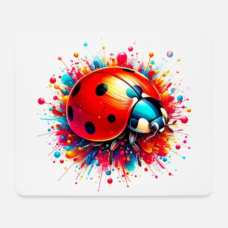Coccinelle - Tapis de souris (format paysage) - blanc