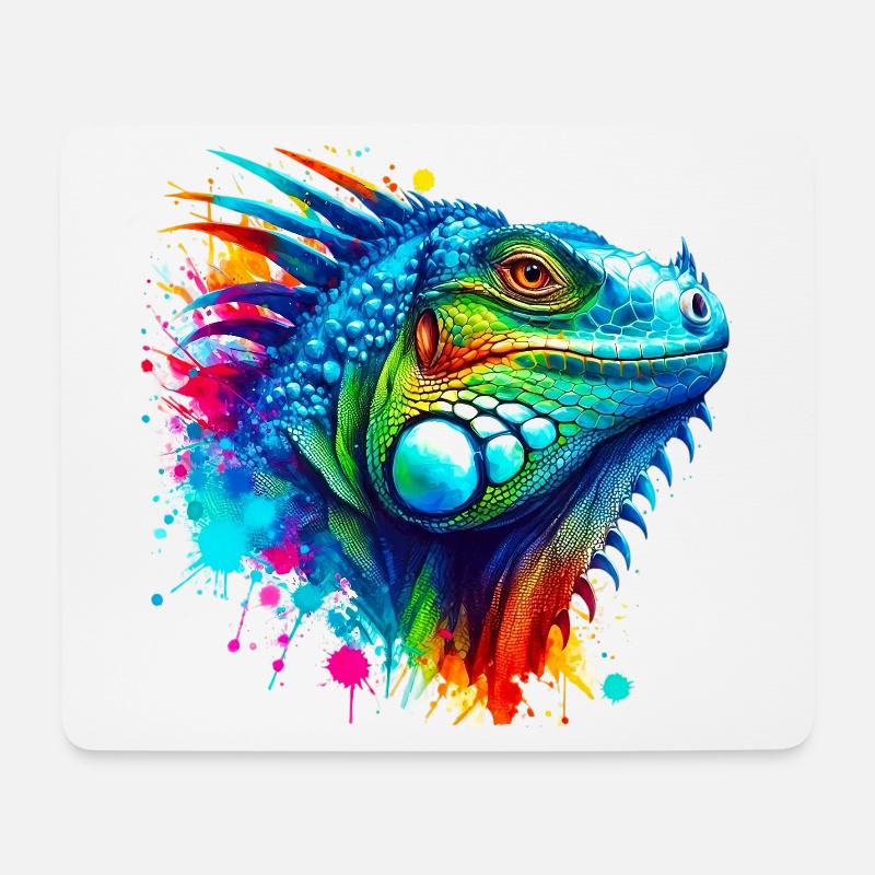 Leguan - Mousepad (Querformat) - Weiß