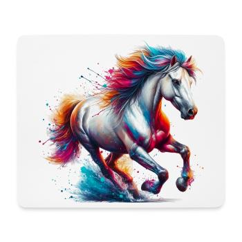 Cheval - Tapis de souris (format paysage) - blanc - Devant