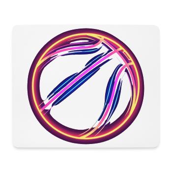 Basketball Retrowave - Mousepad (Querformat) - Weiß - Vorne
